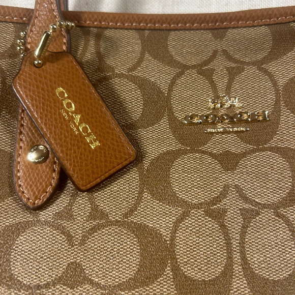 Coach Signature City Zip Tote Bag – Khaki/Saddle Brown – F36876 – MSRP $295 - Picture 1 of 7